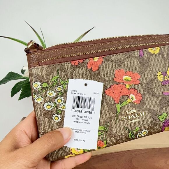 NWT Coach City Tote Bag and Double zip wallet With Floral Print - Picture 16 of 16